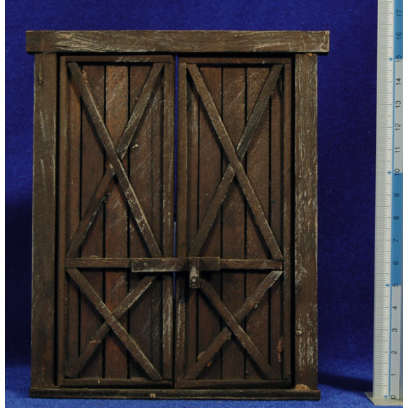 Puerta ventana cuadrada 16 cm madera
