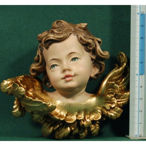Bust d'àngel penjar dreta 10 cm fusta pintada