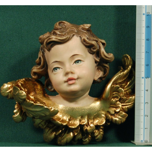 Bust d'àngel penjar dreta 10 cm fusta pintada