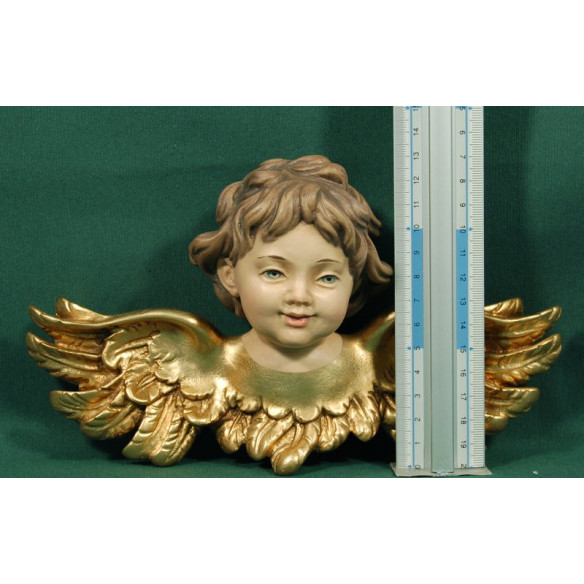 Busto de ángel colgar doble ala 15 cm resina