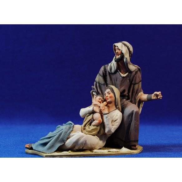 Natività senza bue e asino 16 cm terracotta dipinte De Francesco