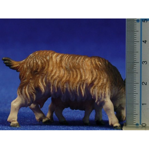 Goat with baby goat 12 cm wood