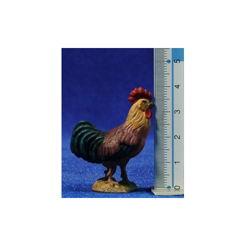 Rooster 12 cm hand painted wood