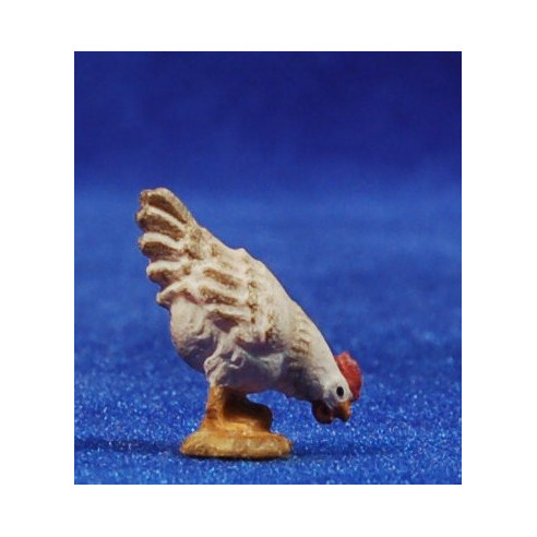 Gallina picant 8 cm fusta pintada a mà