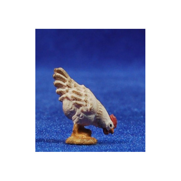 Gallina picant 8 cm fusta pintada a mà