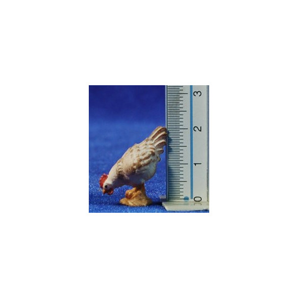 Gallina picant 8 cm fusta pintada a mà