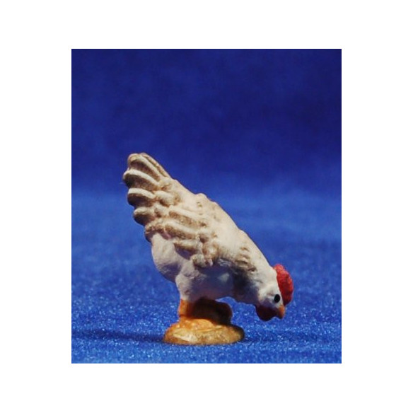 Gallina picant 12 cm fusta pintada a mà