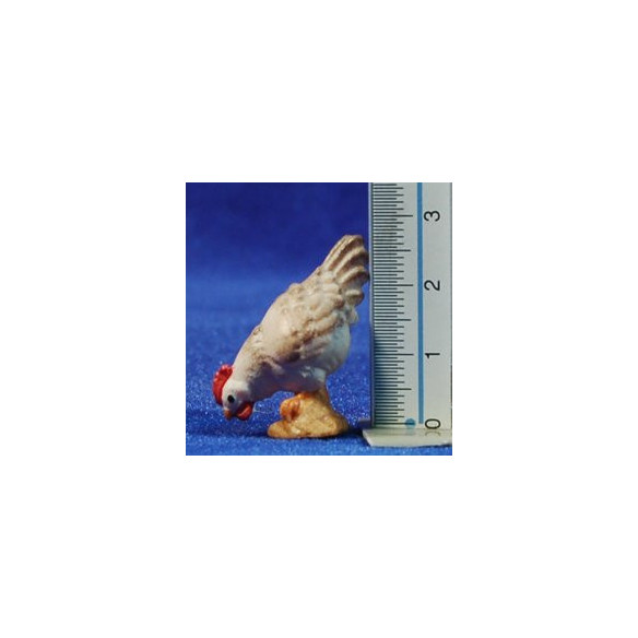 Gallina picant 12 cm fusta pintada a mà