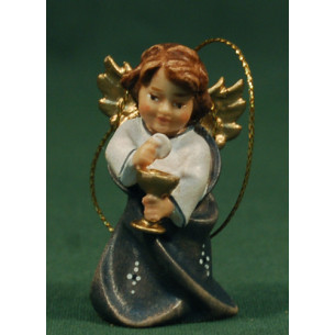 Ángel de pie o colgar con càliz 5,5 cm madera pintada