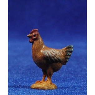 Gallina 8 cm fusta pintada a mà