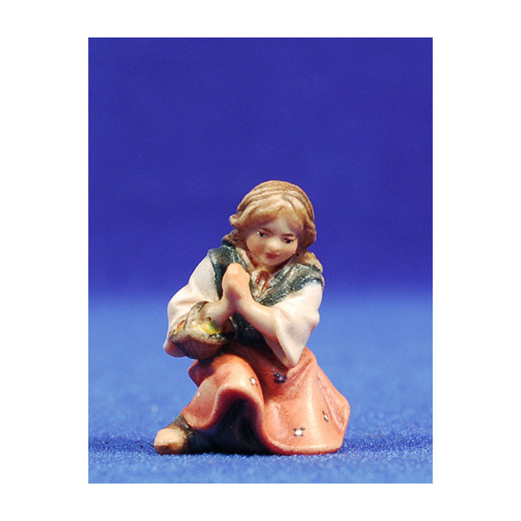 Niña adorando 8 cm madera pintada