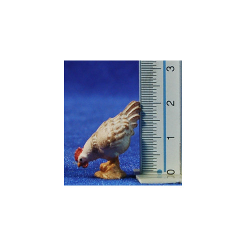 Gallina picando 8 cm madera pintada