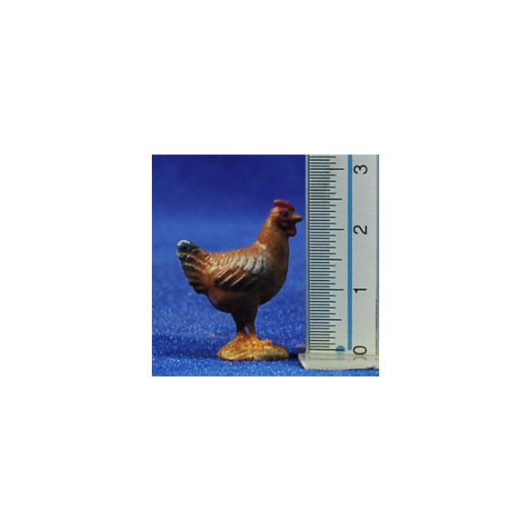 Gallina 8 cm madera pintada