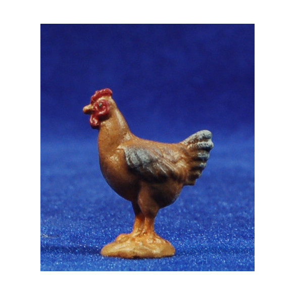 Gallina 12 cm madera pintada