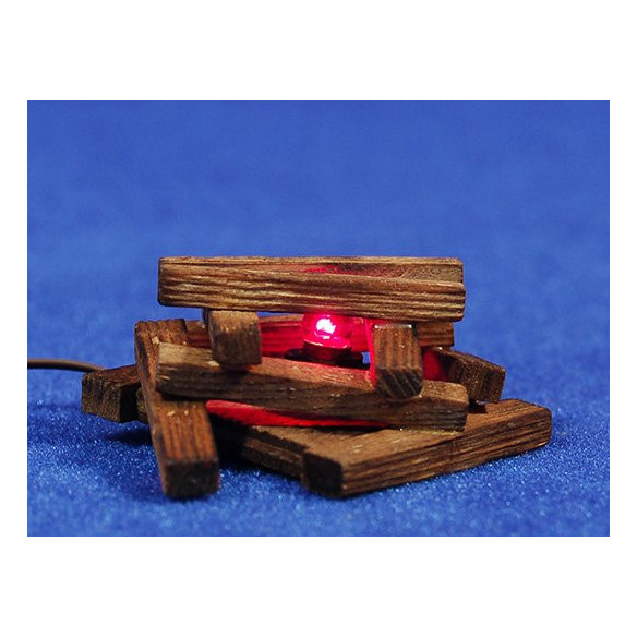Fogata troncos (3-4,5V) 4x6 cm madera