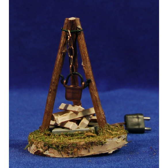 Falò (3-4,5V) 7 cm legno