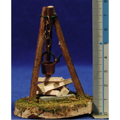 Falò (3-4,5V) 7 cm legno