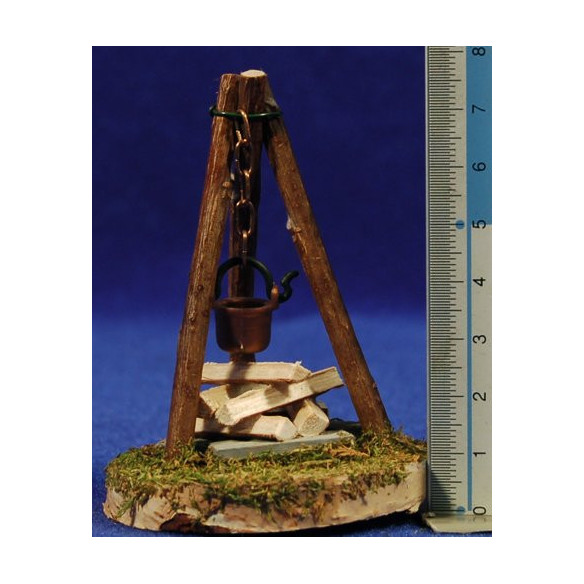 Falò (3-4,5V) 7 cm legno