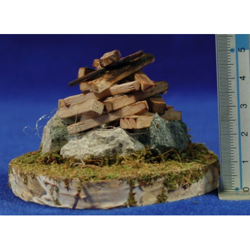 Bonfire (3-4,5V)  5,5 cm wood and stones