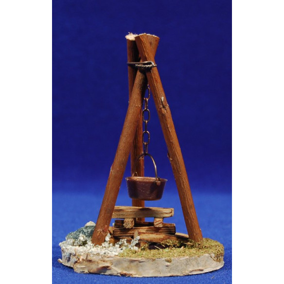 Falò con batteria 7x12 cm legno