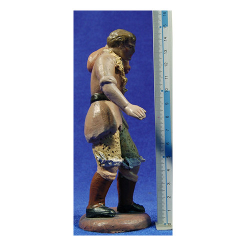 Pastor con saco 16 cm barro pintado Figuralia