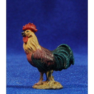 Rooster 12 cm hand painted wood