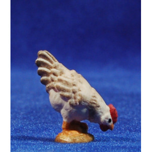 Chicken eating 12 cm hand painted wood
