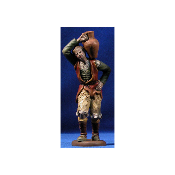 Shepherd with pottery 18 cm clay painted Figuralia