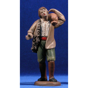 Pastore con sacco 18 cm terracotta dipinte Figuralia