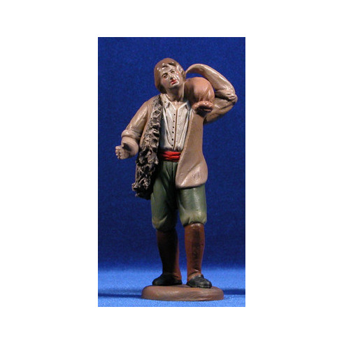 Shepherd with sack 18 cm clay painted Figuralia