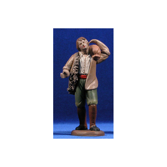Shepherd with sack 18 cm clay painted Figuralia