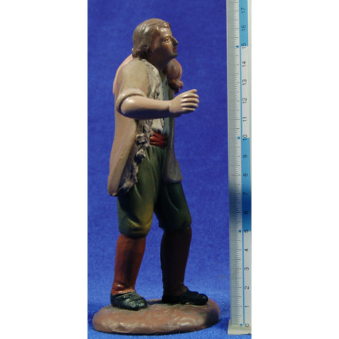 Shepherd with sack 18 cm clay painted Figuralia