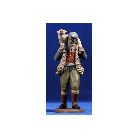 Shepherd with lamb 18 cm clay painted Figuralia