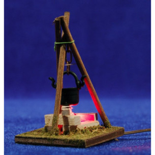 Falò (3-4,5V) 6 cm legno