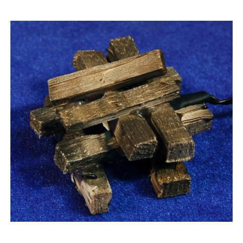Falò tronchi (3-4,5V) 5 cm legno