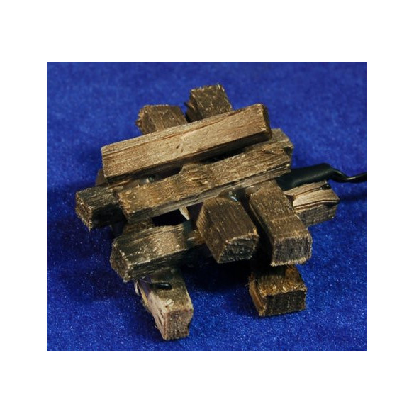 Falò tronchi (3-4,5V) 5 cm legno