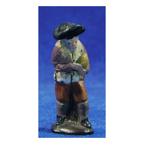 Shepherd with melon 5 cm clay painted Figuralia