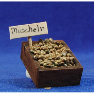 Vassoio di conchiglie 4x3 cm legno