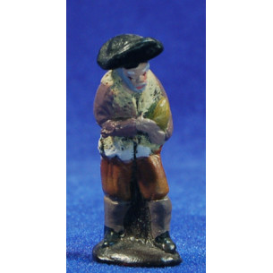 Pastor con melón 5 cm barro pintado Figuralia