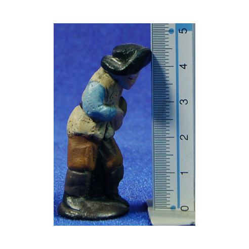 Pastor con melón 5 cm barro pintado Figuralia