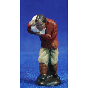 Pastor con saco 5 cm barro pintado Figuralia