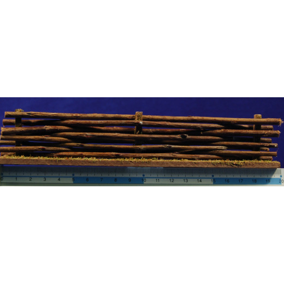 Fencing with trunks 20x6 cm wood