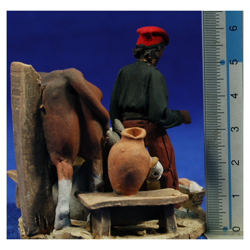 Nacimiento catalán M1 5,5 cm barro pintado De Francesco