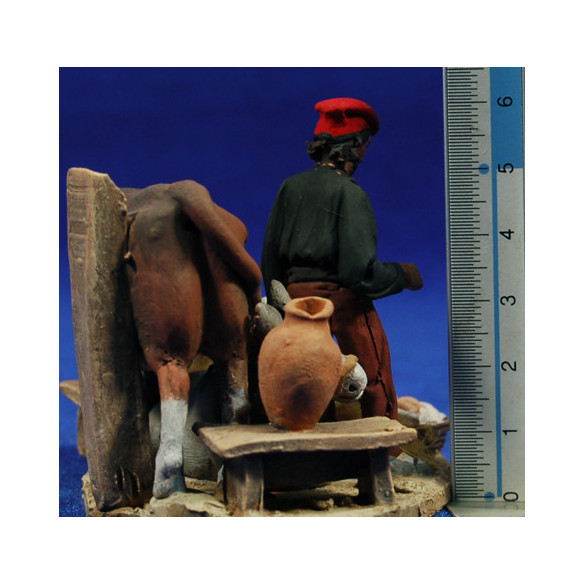 Nativity catalan M1 5,5 cm clay painted De Francesco