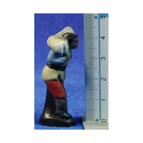 Pastor con cordero 5 cm barro pintado Figuralia