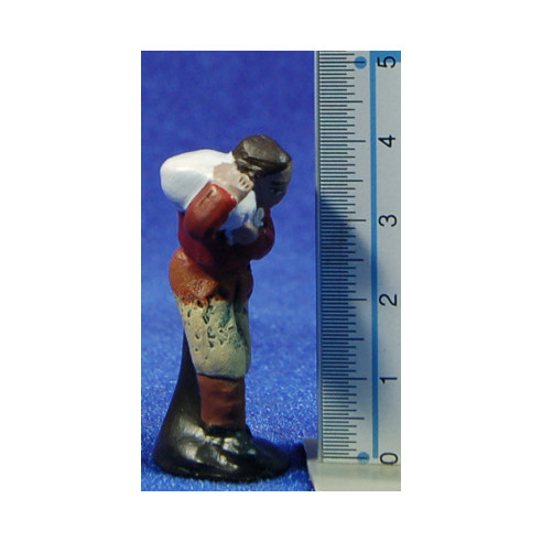 Pastor con saco 5 cm barro pintado Figuralia