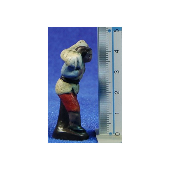 Pastor con cordero 5 cm barro pintado Figuralia
