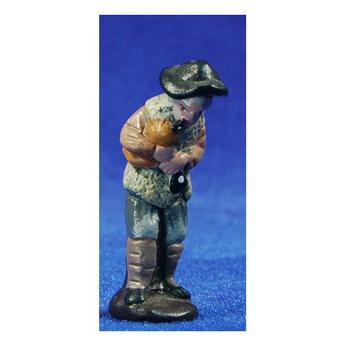 Pastor músico con gaita 5 cm barro pintado Figuralia