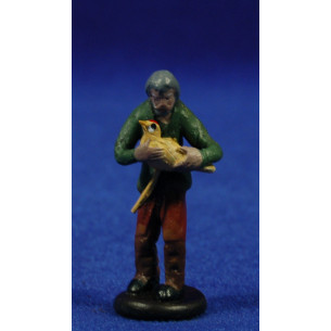 Pastor amb gallina 5 cm fang pintat Figuralia