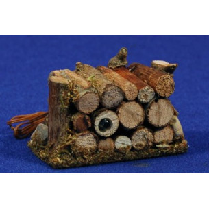 Trunks with white LED light 4x6,5 cm wood